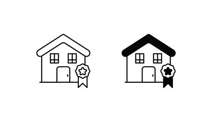 Real Estate Award icon design with white background stock illustration