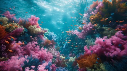 Naklejka premium the surface, the underwater world revealed its enchanting beauty