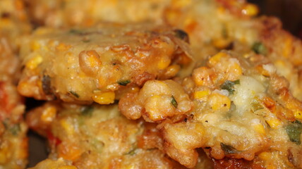 Bakwan Jagung or corn fritters is Indonesian traditional food