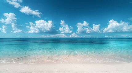 Fototapeta premium Minimalist seascape, clear cyan sea, simplicity of the seascape. 