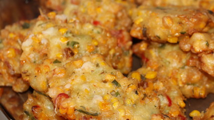 Bakwan Jagung or corn fritters is Indonesian traditional food
