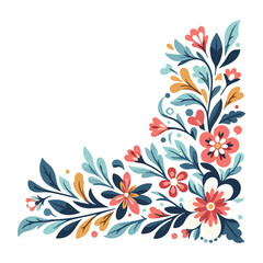 Floral flower corner border design vector 
