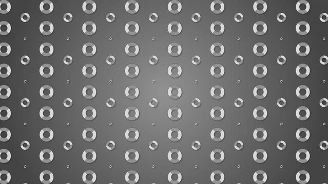 Rescue Lifebuoy Elements in Gray Circle Abstract Davy's Grey Gradient Background - Seamless Loopable 4k Animation Video