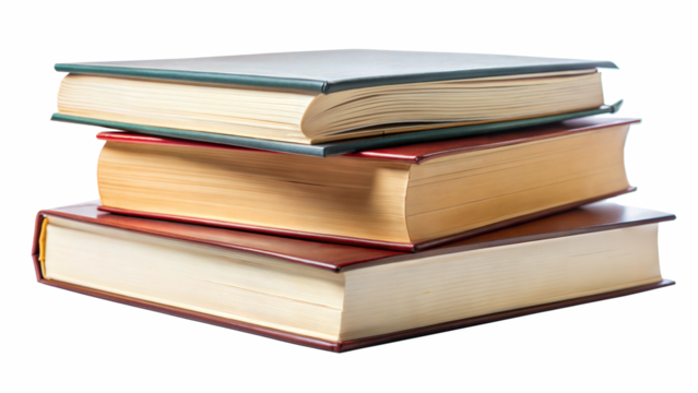 Three books stacked on top of each other