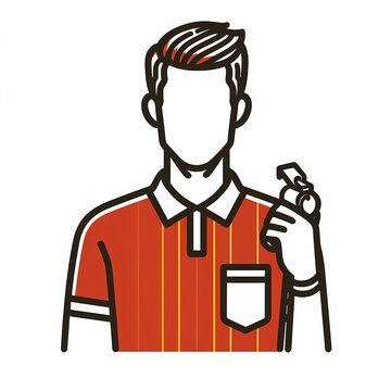 recommend clip art: line art football referee holding whistle referee uniform red yellow