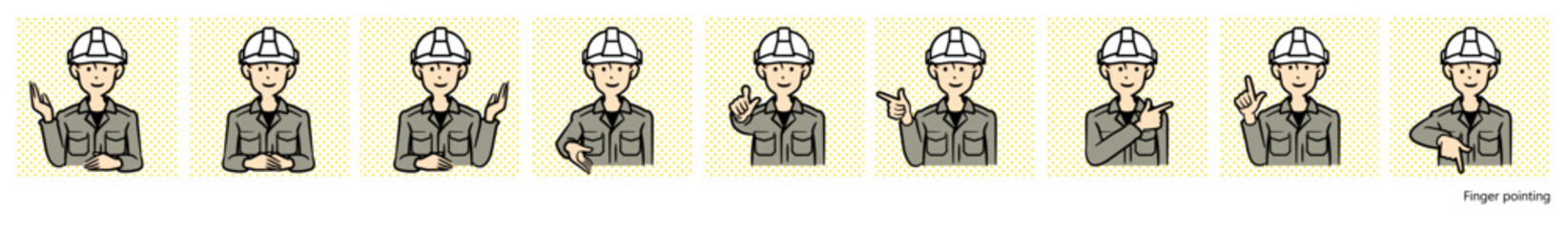 指差し確認｜作業員（男性）カラー