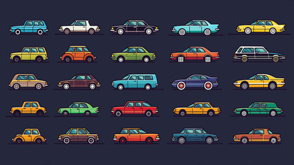 set of car  icons
