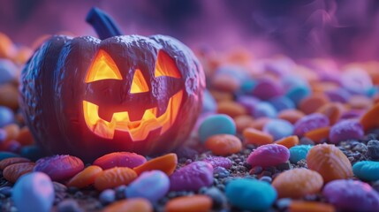 Halloween background with Pumpkin