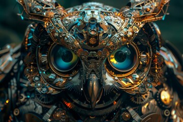 Fototapeta premium steampunk robot owl