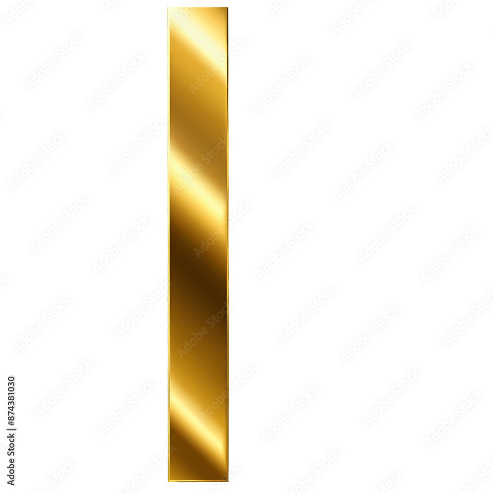 Aufkleber A thin rectangular strip of a goldencolored material. It is smooth and shiny with a slightly curved shape and small raised bumps on one side..