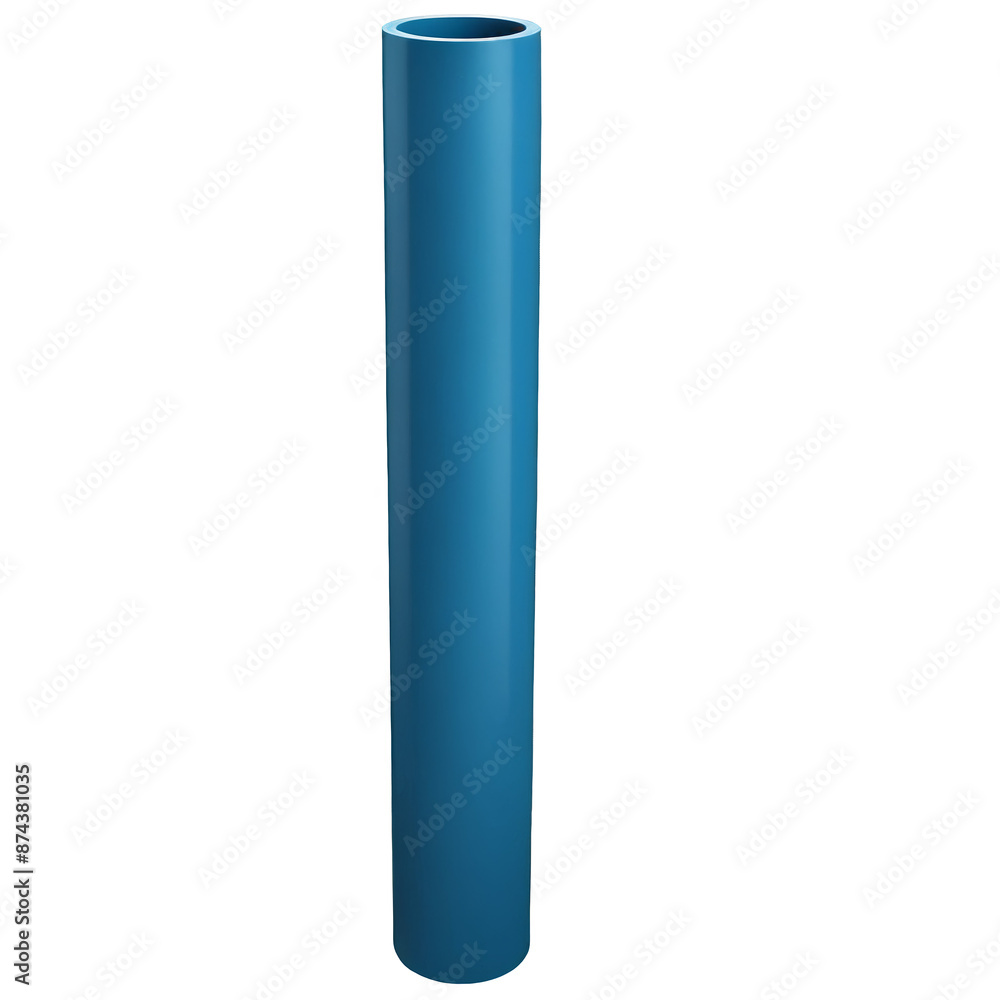 Poster a rigid hollow plastic pipe with a glossy surface and a small diameter..