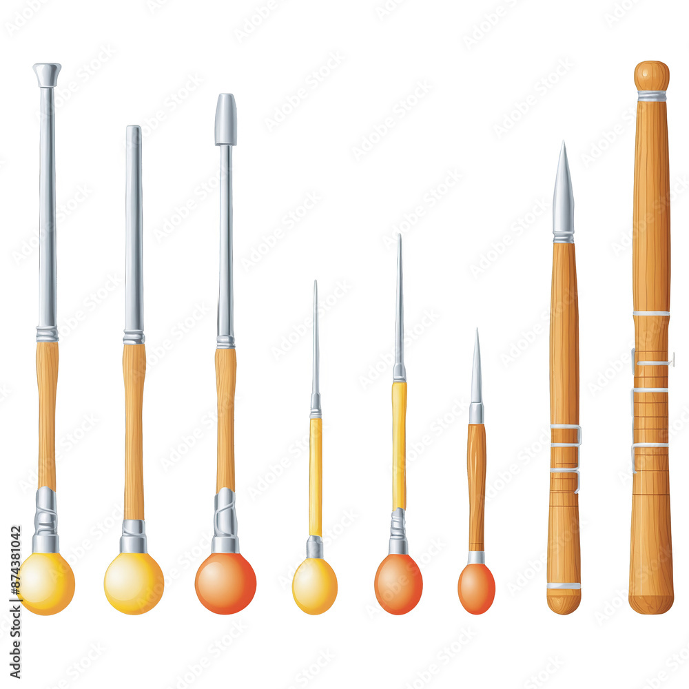 Poster Small instruments with varying sizes and thicknesses..