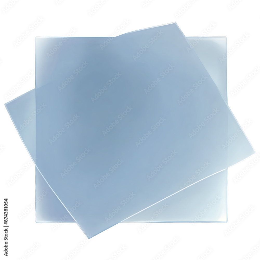 Poster A flexible translucent material shaped into the form of a small rectangular sheet. The material has a shiny surface and is slightly stretchable..