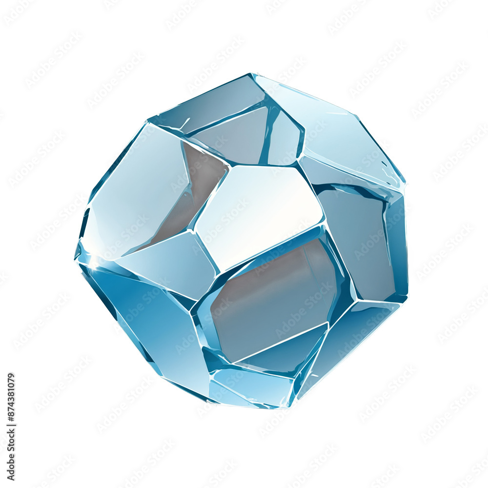 Poster A seethrough breakable object with a reflective surface and a hollow structure..