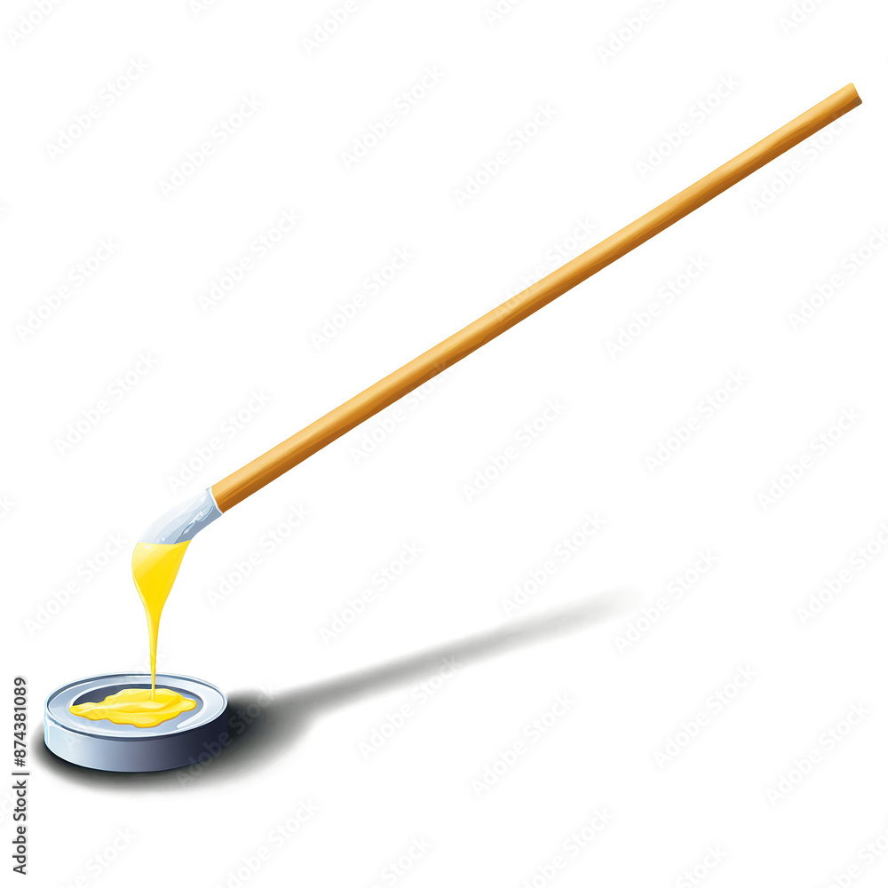 Poster blob of thick shiny material being mixed with a small stick.