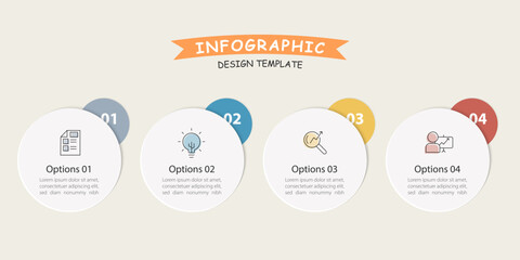 Timeline infographic template. 4 Step timeline journey, calendar Flat simple infographics design template. presentation graph. Business concept with 4 options, vector illustration.