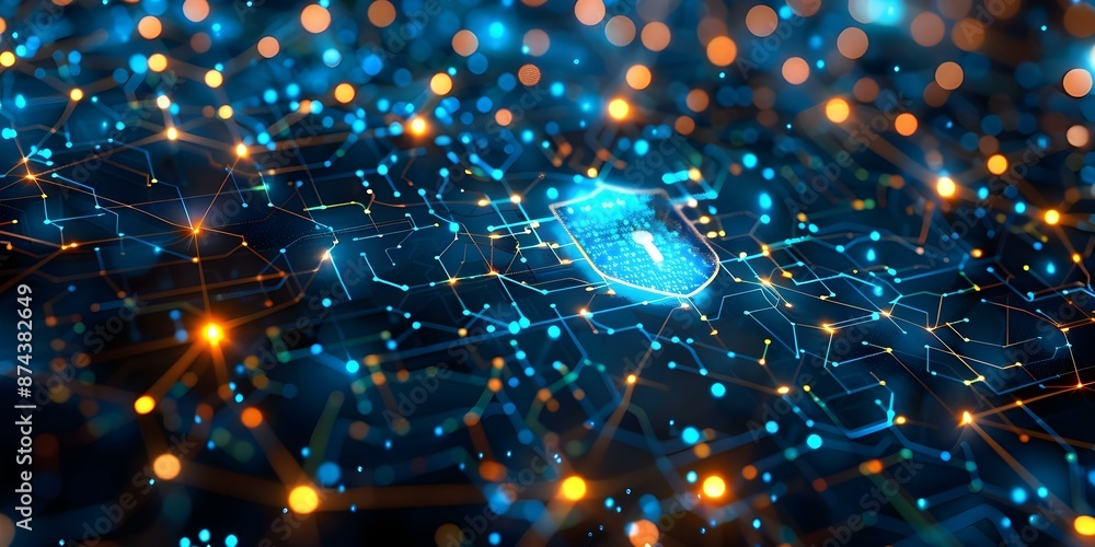 Poster advanced cybersecurity services for secure connections and digital defense. concept cybersecurity co