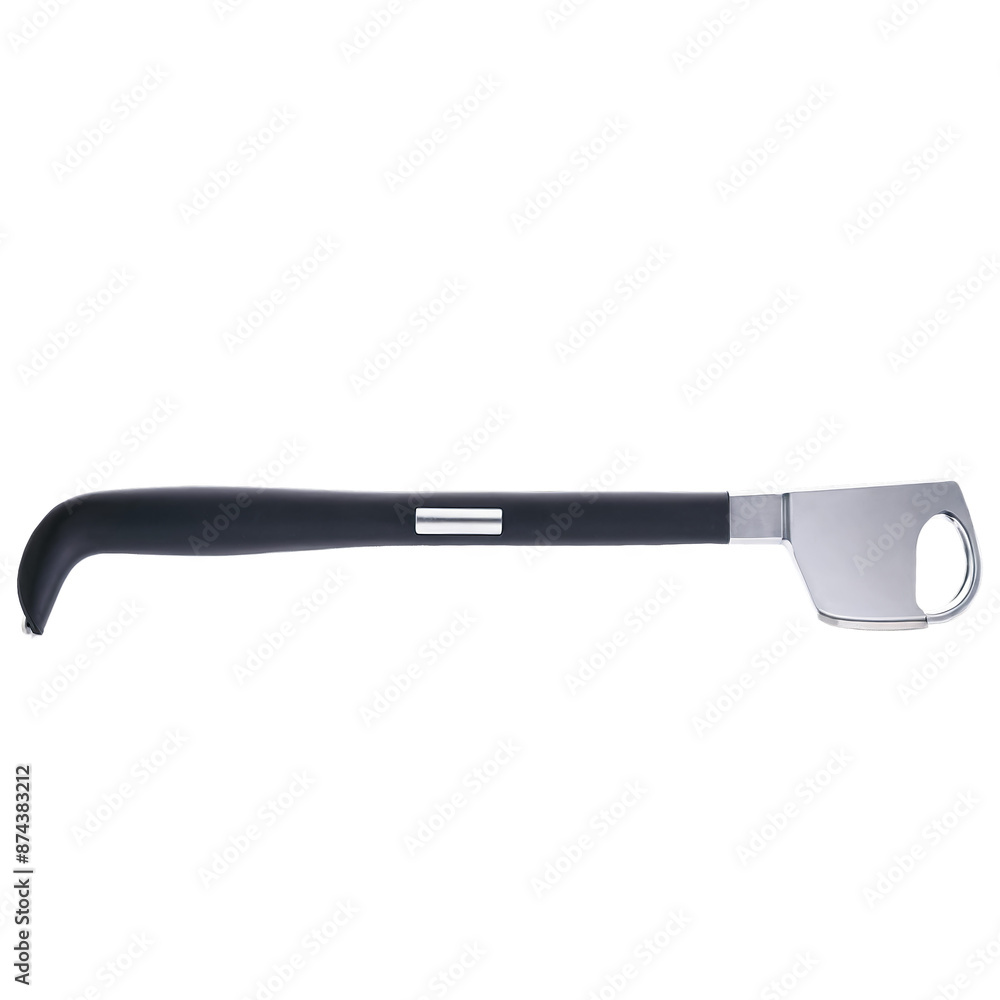 Poster a kitchen instrument that uses manual force to crush or grind food items. the main body is made of m