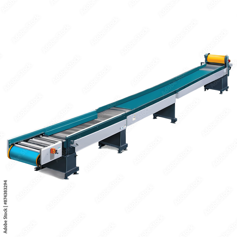 Poster The conveyor belts speed can be adjusted to control the rate of movement of items making it a versatile tool in industrial processes..