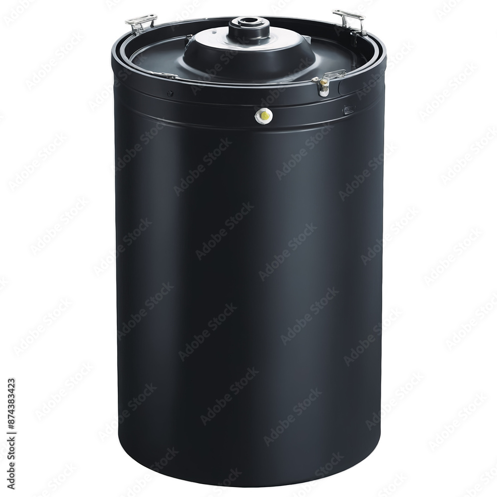 Aufkleber a large black cylindrical container designed for producing steam through the combustion of fuel..