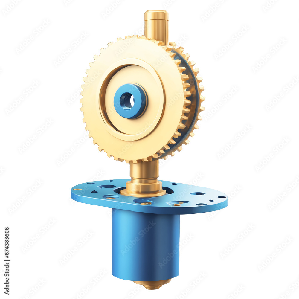 Poster A mechanical device with a rotating crank and cylindrical body used to transfer force through a fluid..