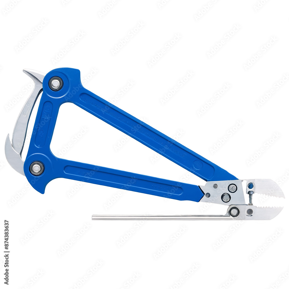 Aufkleber A manual hand tool with two long arms joined at a hinge featuring flat and textured surfaces on the inward facing edges for holding and turning objects..