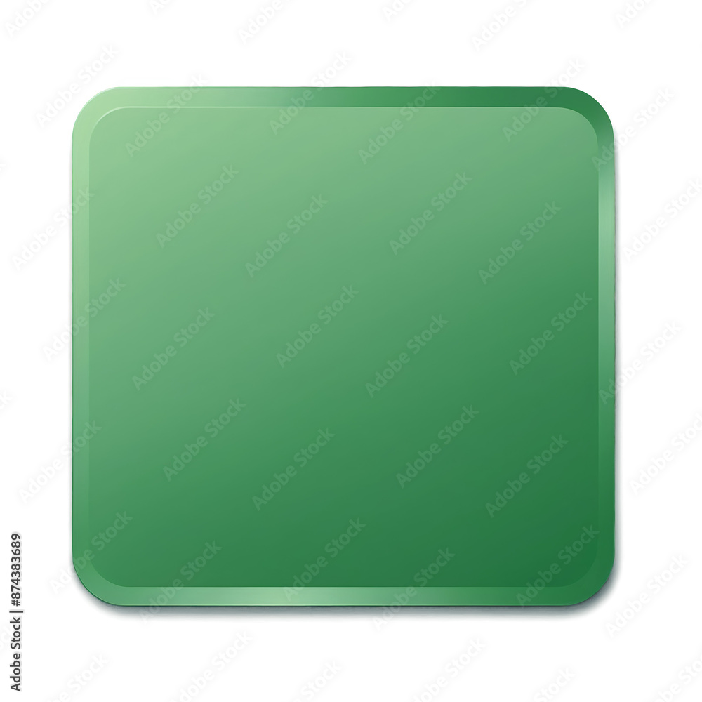 Aufkleber A small green square with a smooth surface and a uniform texture..