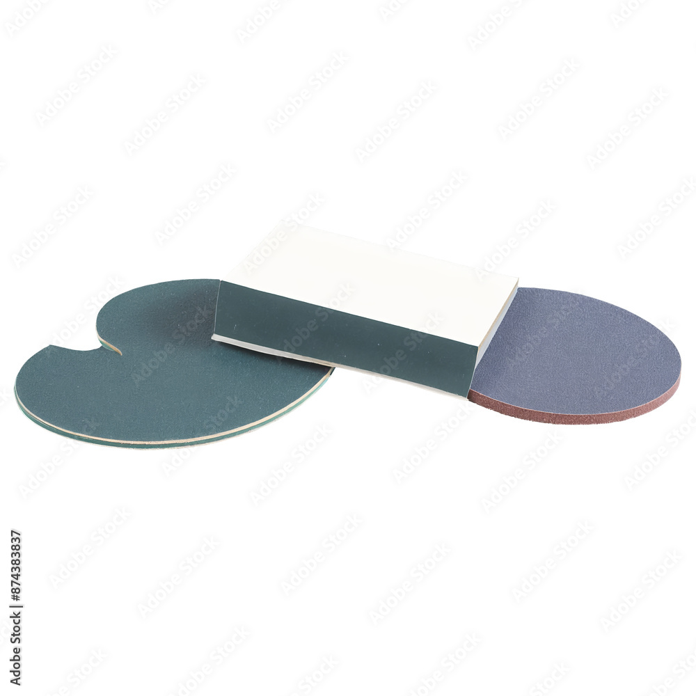 Poster at one end of the sander is a circular disc with abrasive sandpaper attached used for detail sanding