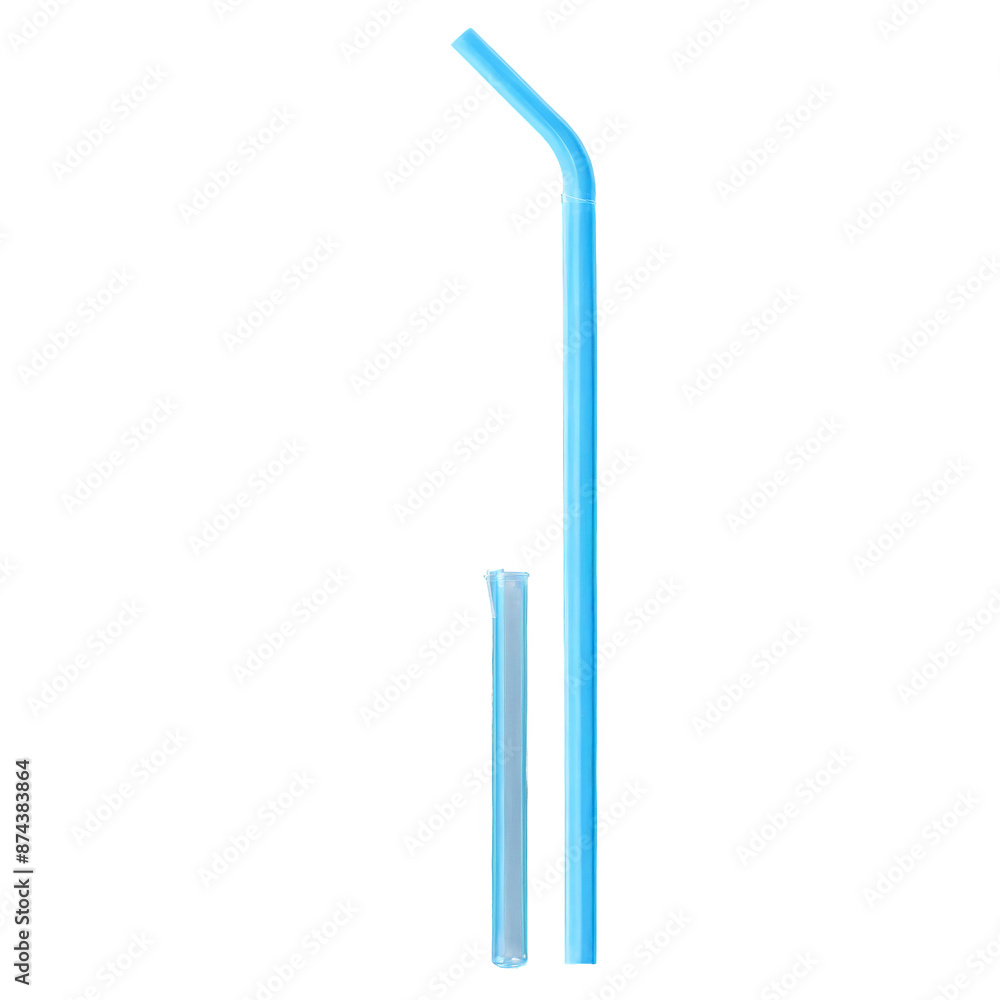 Fototapete a flexible transparent plastic drinking straw with a thin cylindrical shape and a bending point near