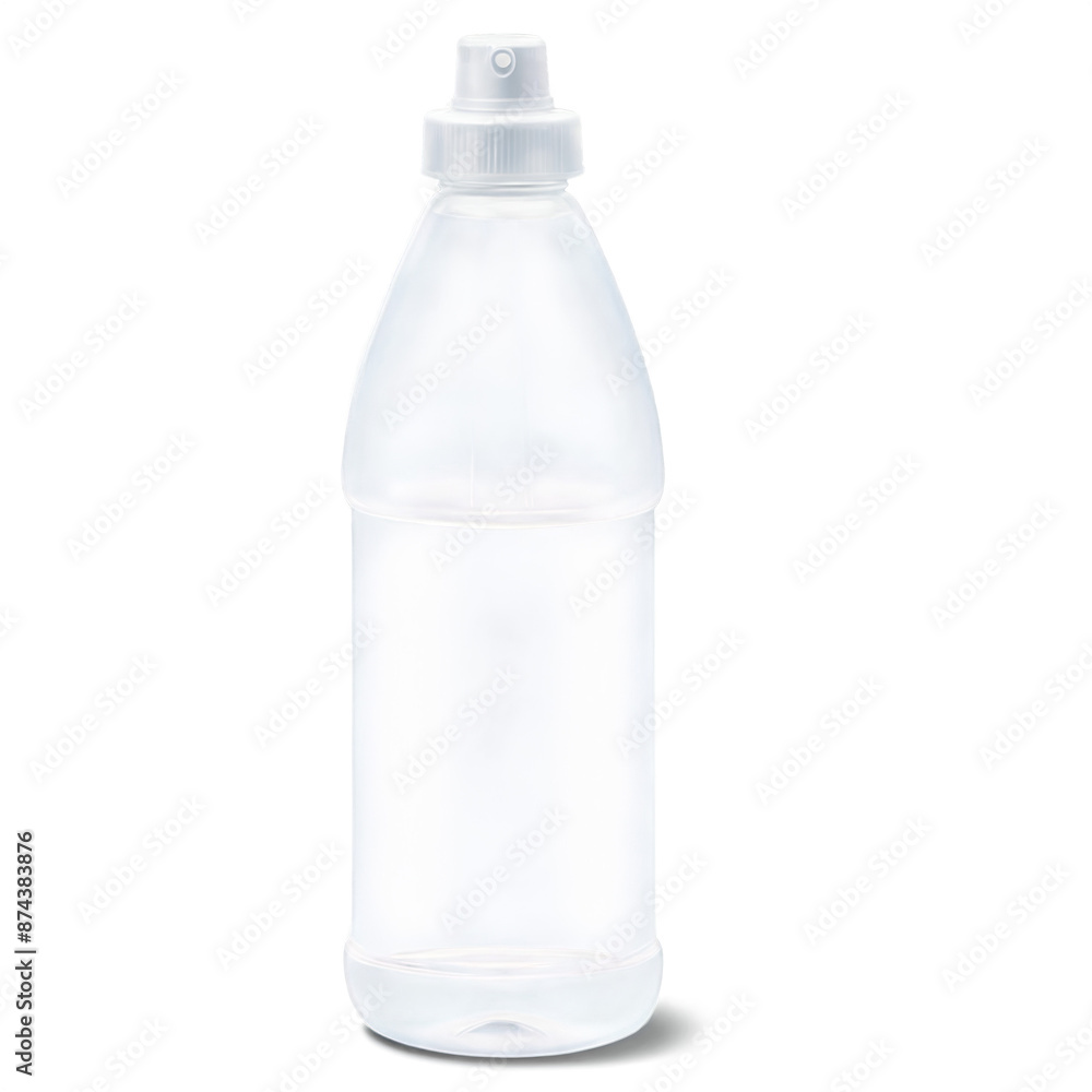 Poster A clear squeezable bottle filled with a thick colorless substance. The bottle has a tapered nozzle and a snapon lid at the top..