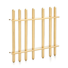 A practical household item made of metal featuring eight slim vertical rods arranged in a zigzag pattern and connected by two horizontal bars at the top and bottom. This structure.