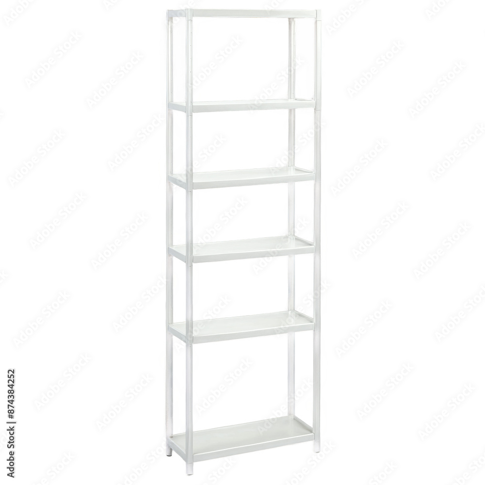 Fototapete A simple yet functional shelving unit with a silver finish ideal for organizing and storing items in small spaces like a garage..