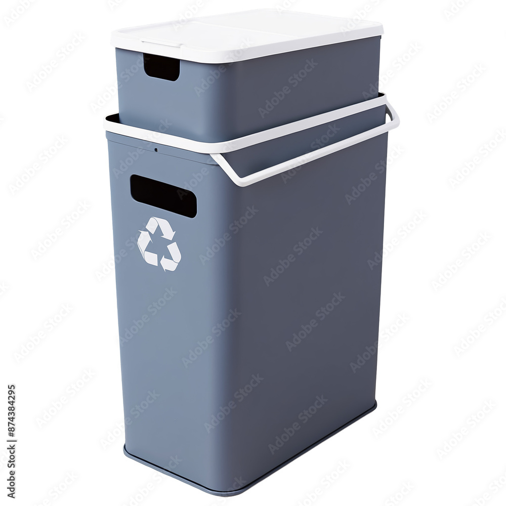 Aufkleber a compact tiered bin made of recycled materials with a fliptop lid on the top compartment and a slid