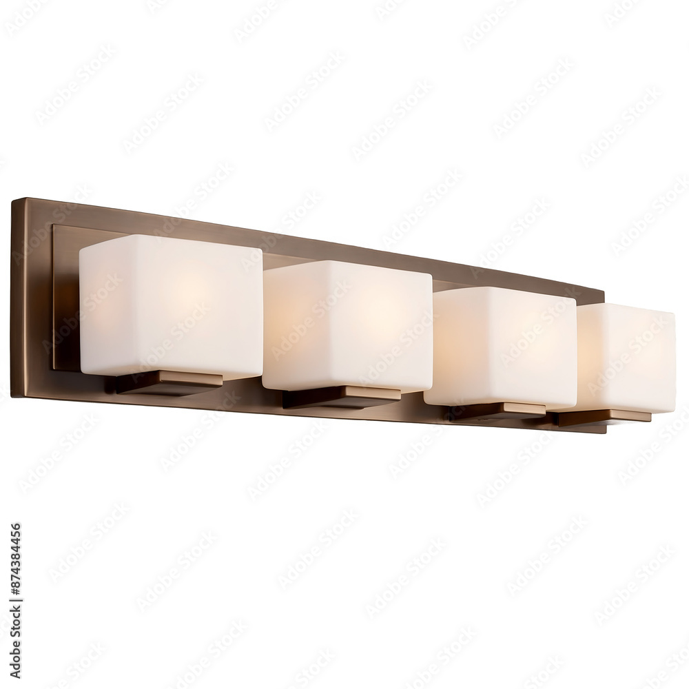 Poster With its clean lines and contemporary design this object adds a touch of elegance to any space. The vanity light features a rectangular frame in brushed bronze finish with four.