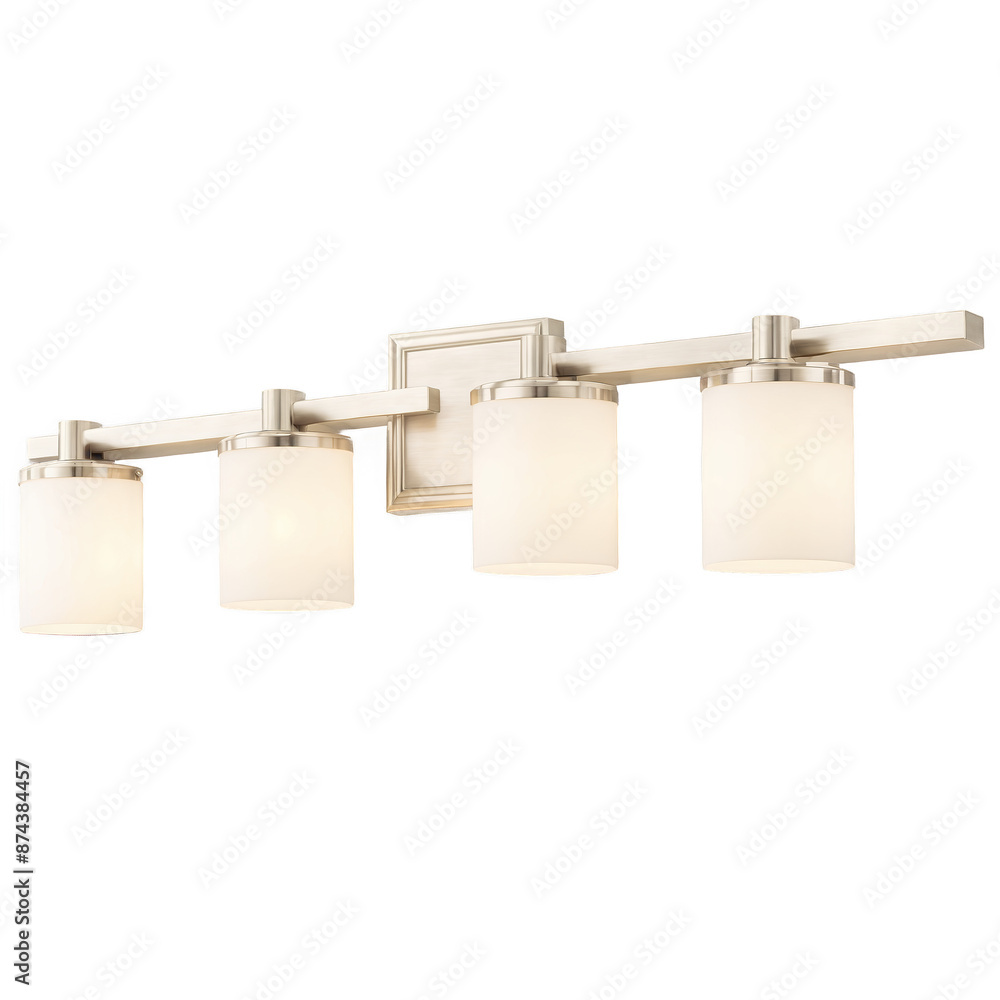 Poster the vanity light is a sophisticated lighting solution with a geometric design. made of brushed nicke