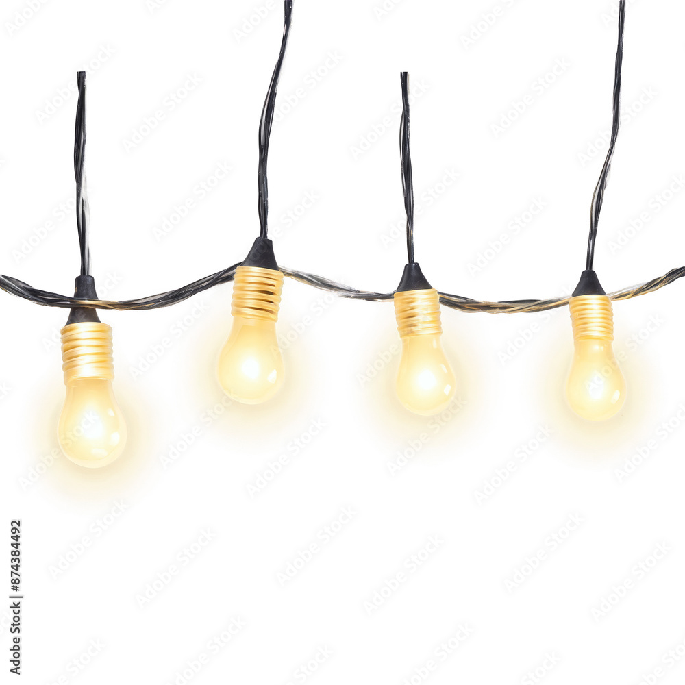 Fototapete a series of miniature shimmering lights hanging from a thin flexible cord..