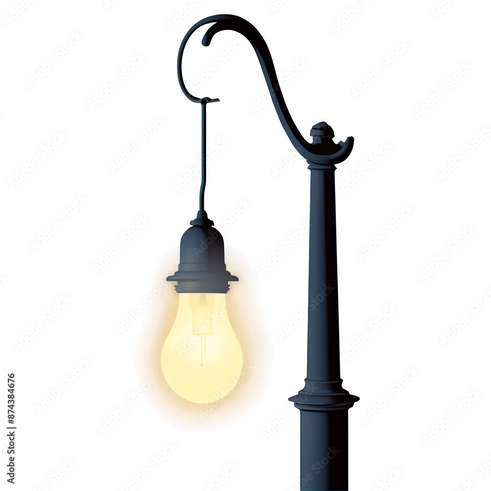 Fototapete an electricpowered lamp emitting a mysterious eerie light that casts shadows in unexpected places..