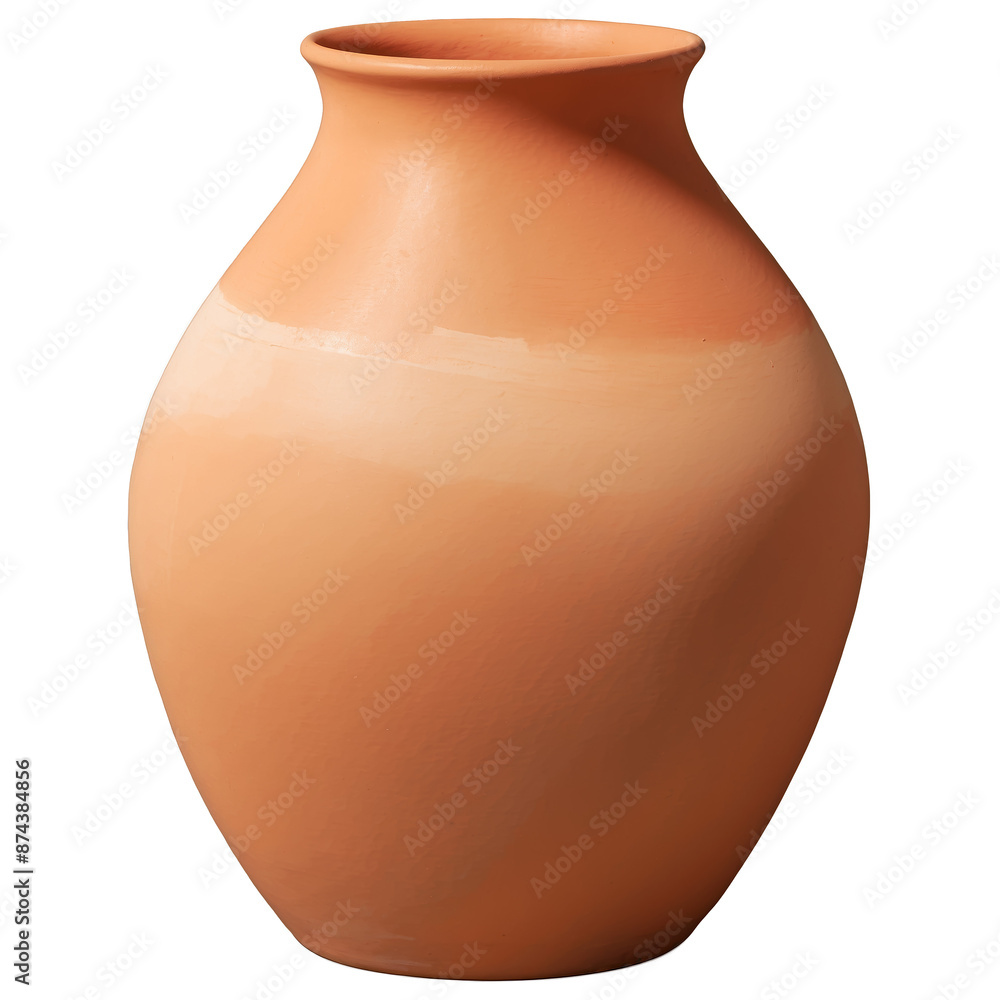 Poster A rustic earthtoned vase with a irregular shape and a matte finish handmolded from natural terracotta with visible markings and imperfections..