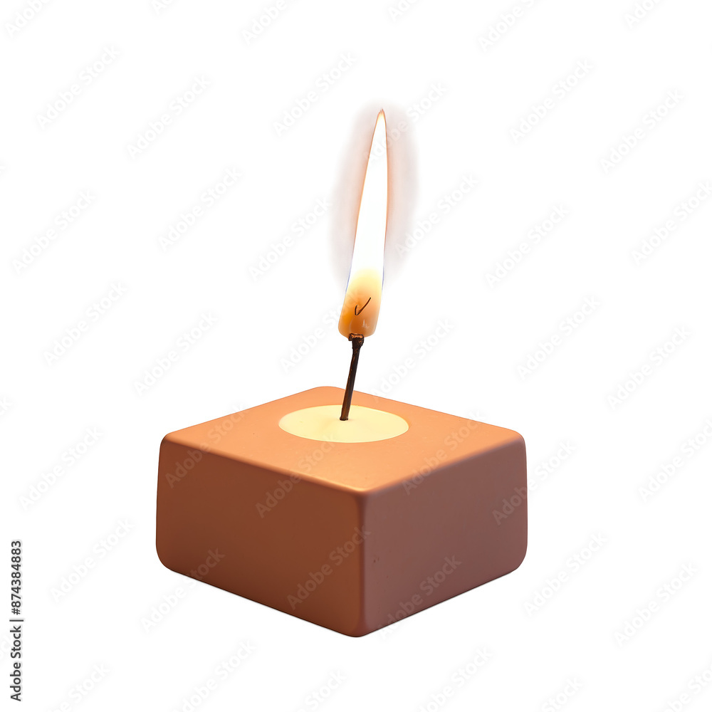 Aufkleber A simple minimalist holder crafted from clay with a flat base and a rectangular opening on top ideal for holding a small candle..