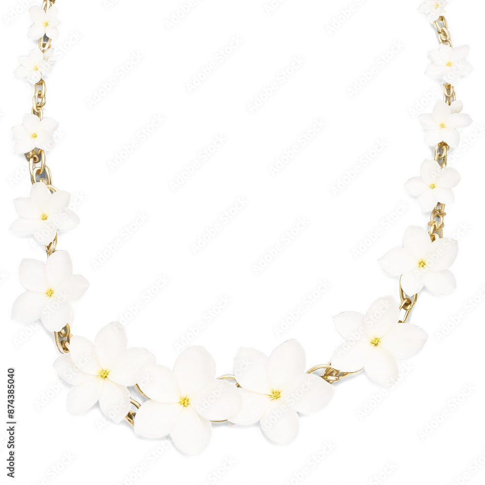 Poster A delicate chain of white flower petals perfect for adding a touch of elegance to any party or event..