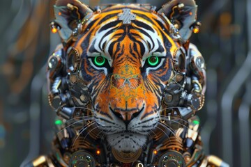 Fototapeta premium steampunk robot tiger