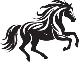 Horse illustration and silhouette