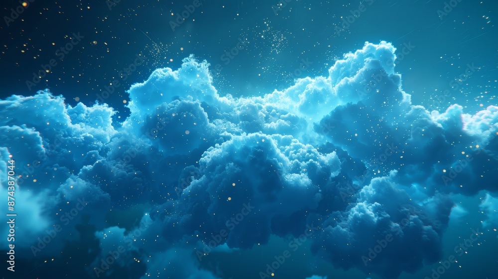 Aufkleber futuristic data cloud concept for technology and innovation generative ai