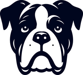 Alert bulldog silhouette vector art illustration