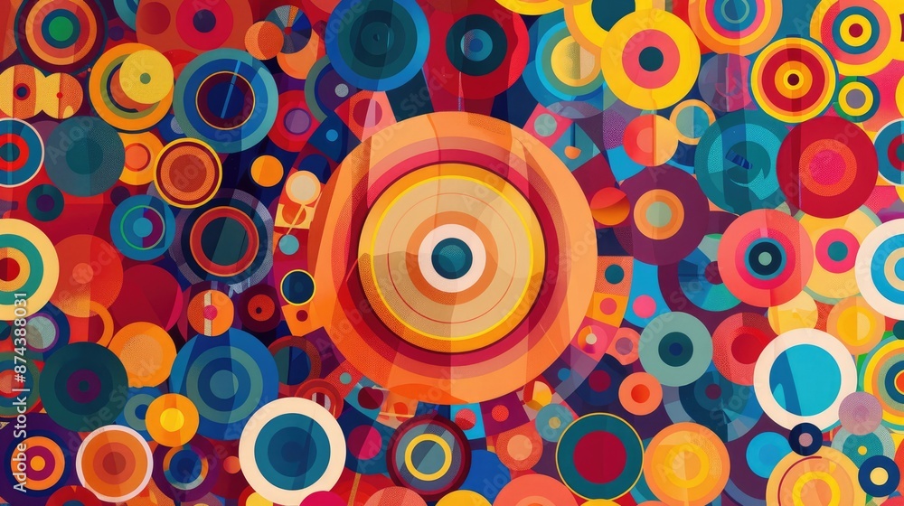 Poster automated creation of circular colorful patterns