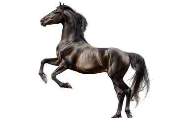 Fototapeta premium black stallion isolated on white background