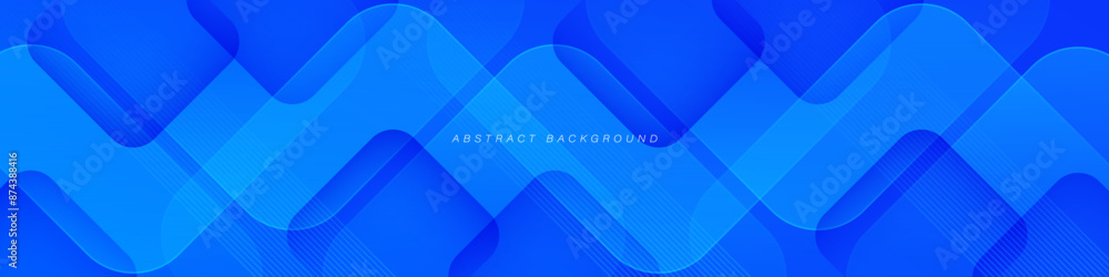 Poster blue geometric abstract background with overlap layer. modern rounded square shapes creative design.