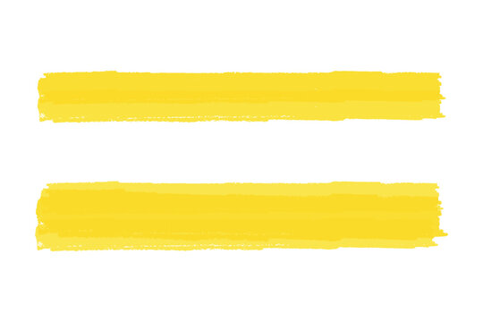 Yellow highlight brush lines vector illustration design element