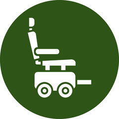 Automatic Wheelchair Glyph Green Circle Icon