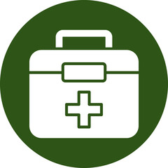 First Aid Kit Glyph Green Circle Icon